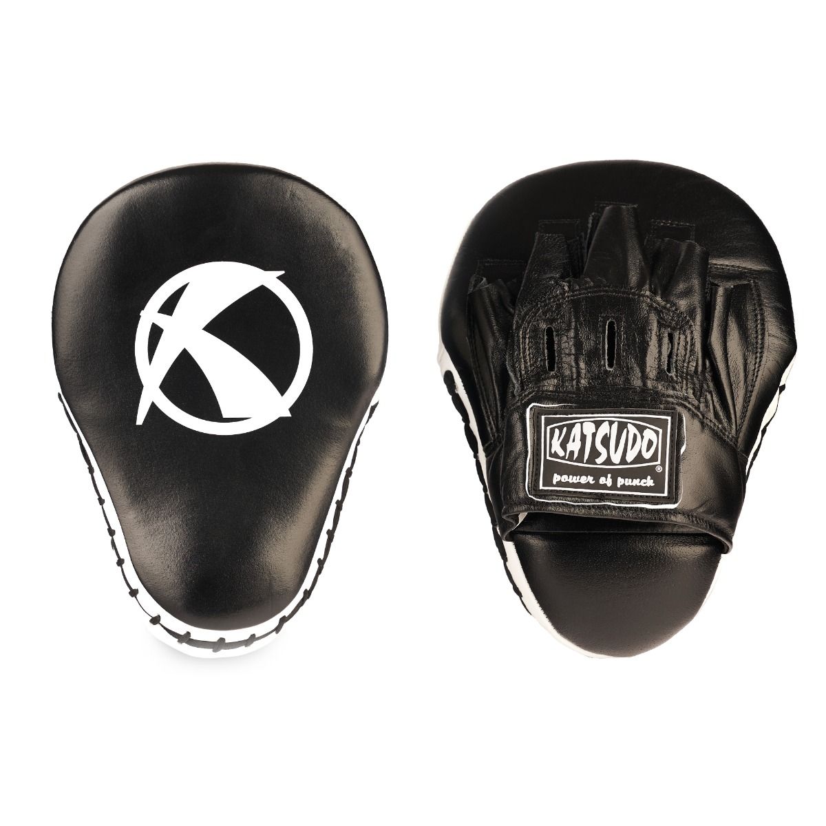 Katsudo Synthetic Leather Hook Boxing Pads, Black