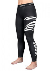 Zebra Long Compression Pants, Black
