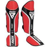 RDX Aura+ T17 Shin and Instep Guards, Red-Black