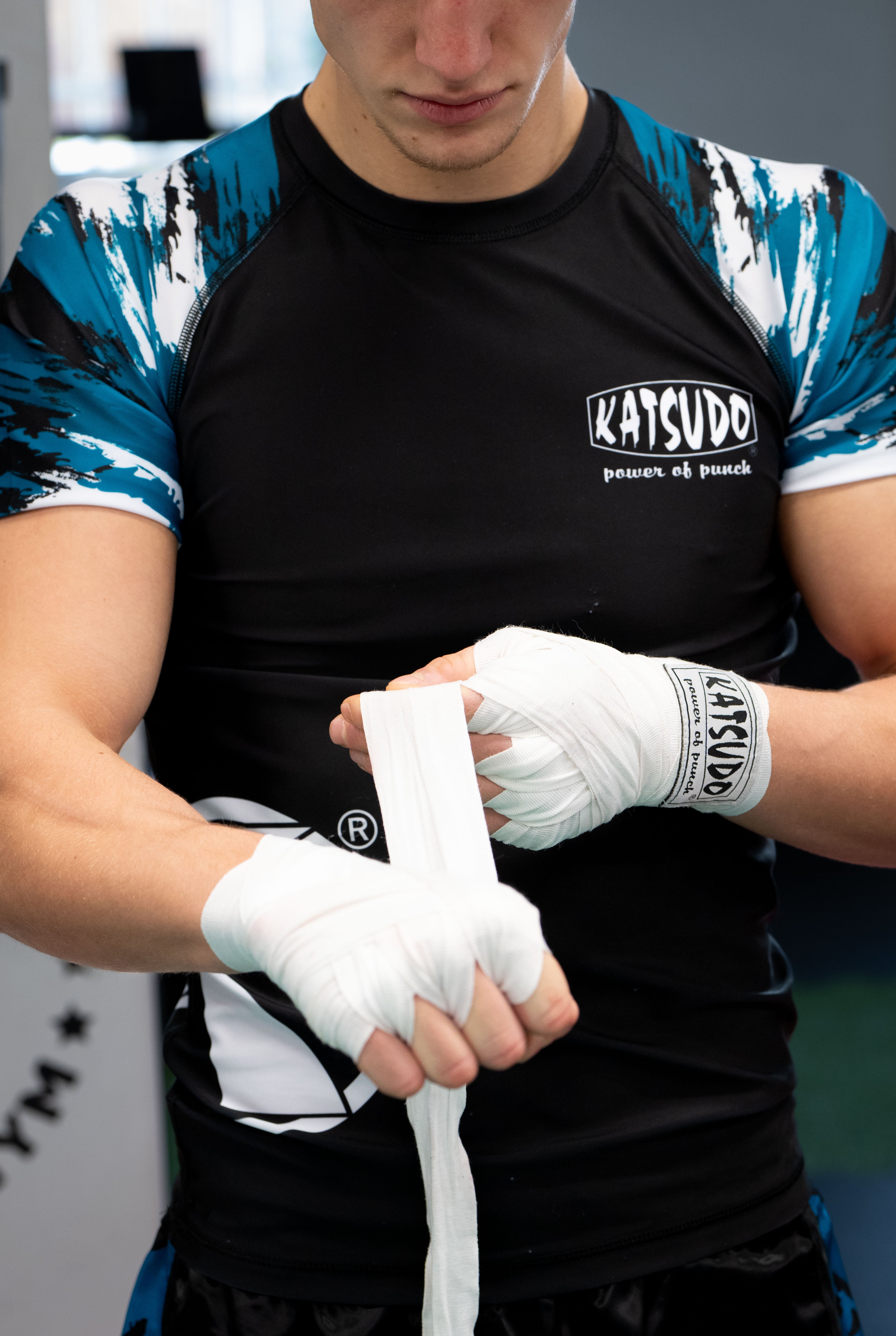 Katsudo Elastic Boxing Wrap Path, White