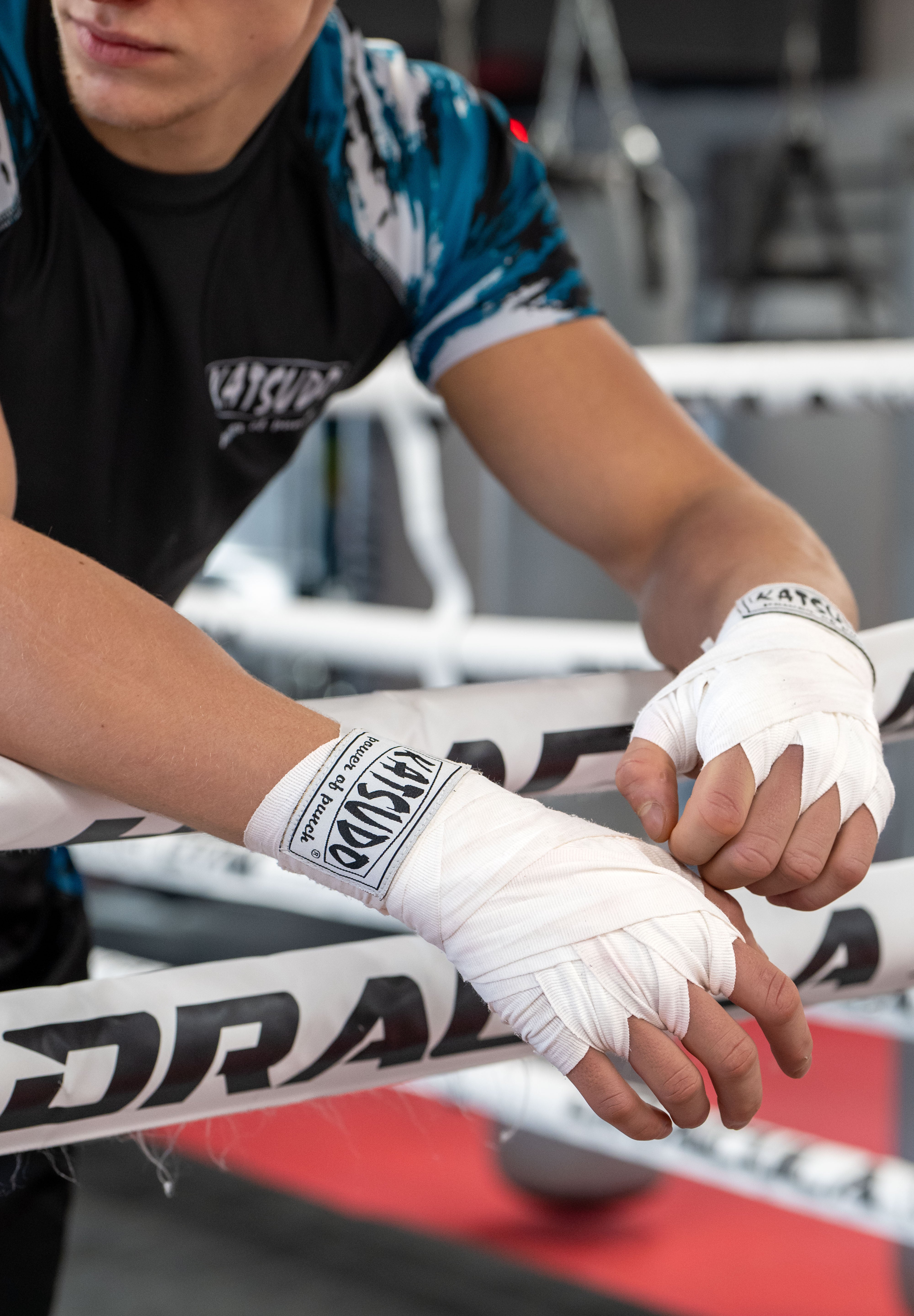 Katsudo Elastic Boxing Wrap Path, White