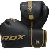 RDX F6 Boxing Gloves, Black-Gold Matte