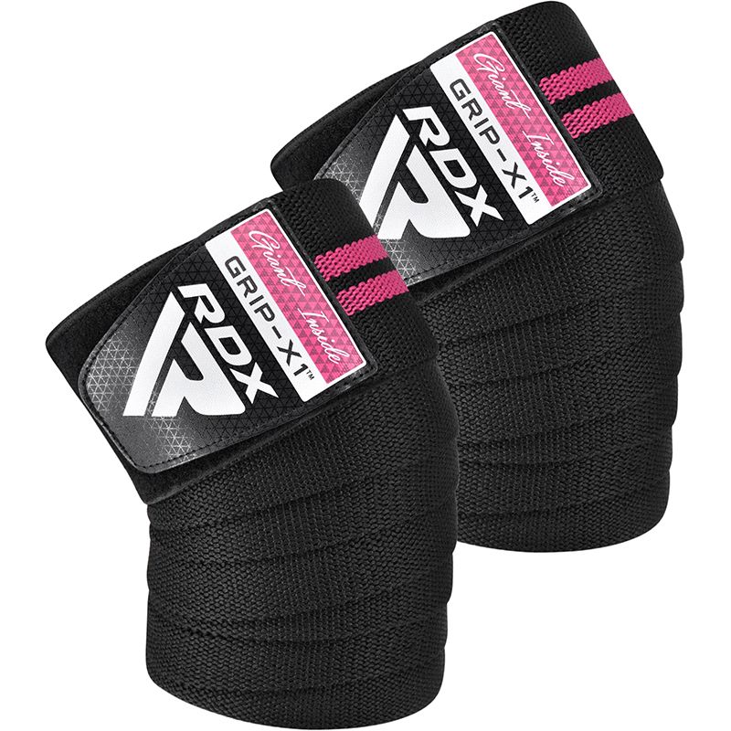 RDX Knee Wrap, Black-Pink