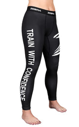 Zebra Long Compression Pants, Black