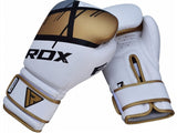 RDX F7 Boxing Gloves, White-Gold