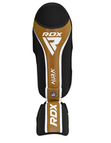 RDX Aura+ T17 Shin and Instep Guards, Black-Gold