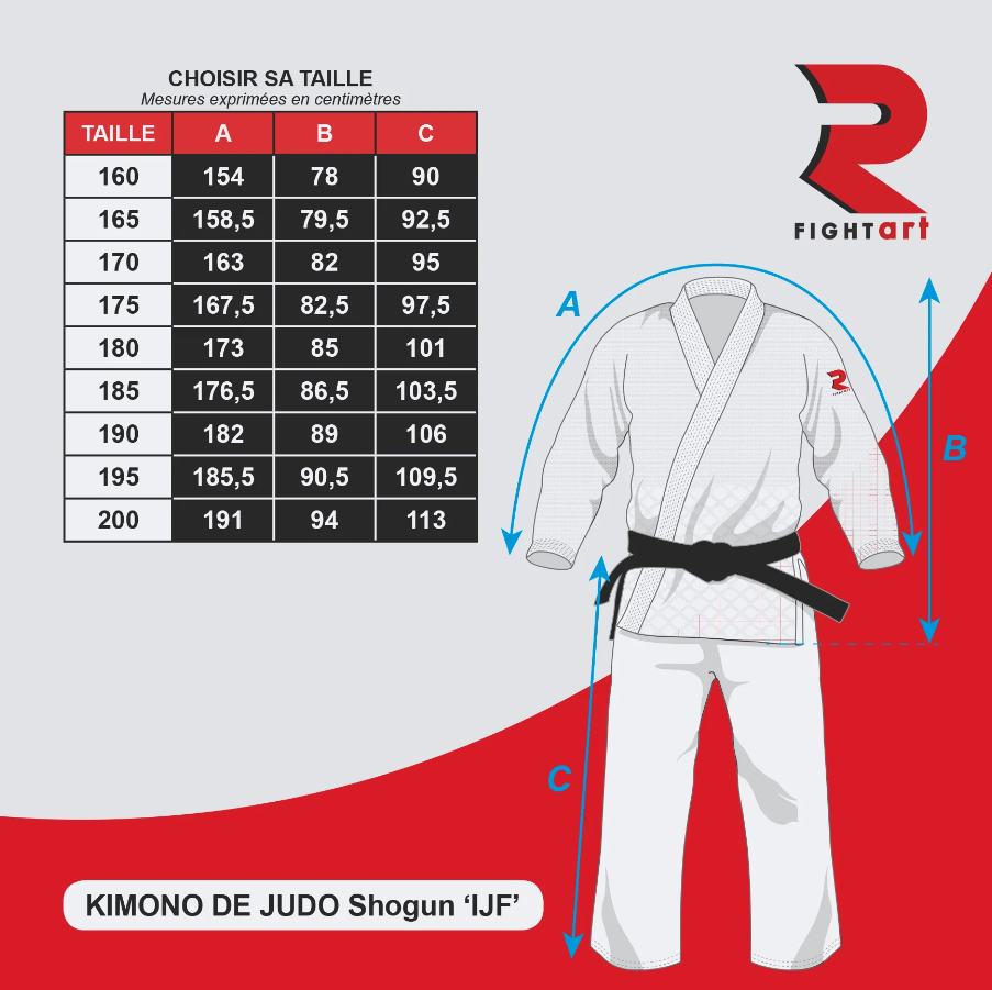 Fight Art JU Kimono Shogun IJF Slim Fit 730g, Blue