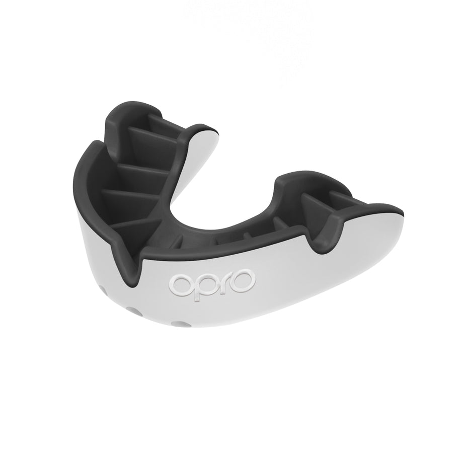 Opro Silver Mouthguard, White Black
