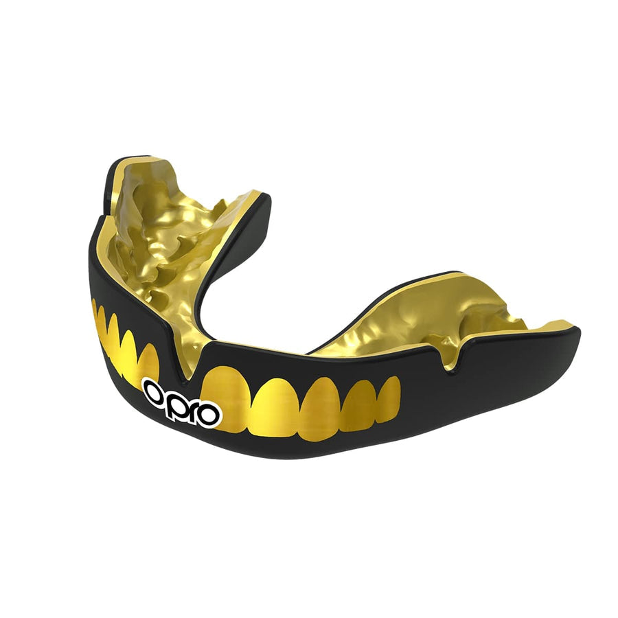 Opro Instant Custom Fit Teeth Guard, Black Gold