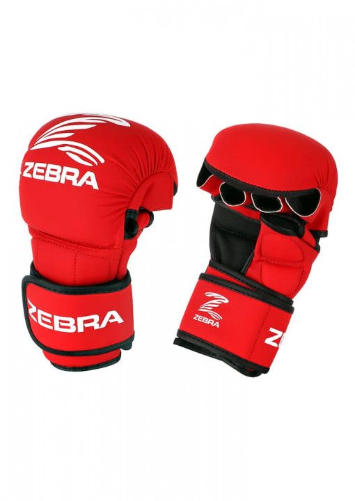 Zebra MMA Sparring Gloves, Red