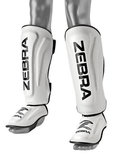 Zebra Pro Shin and Instep Guards, White