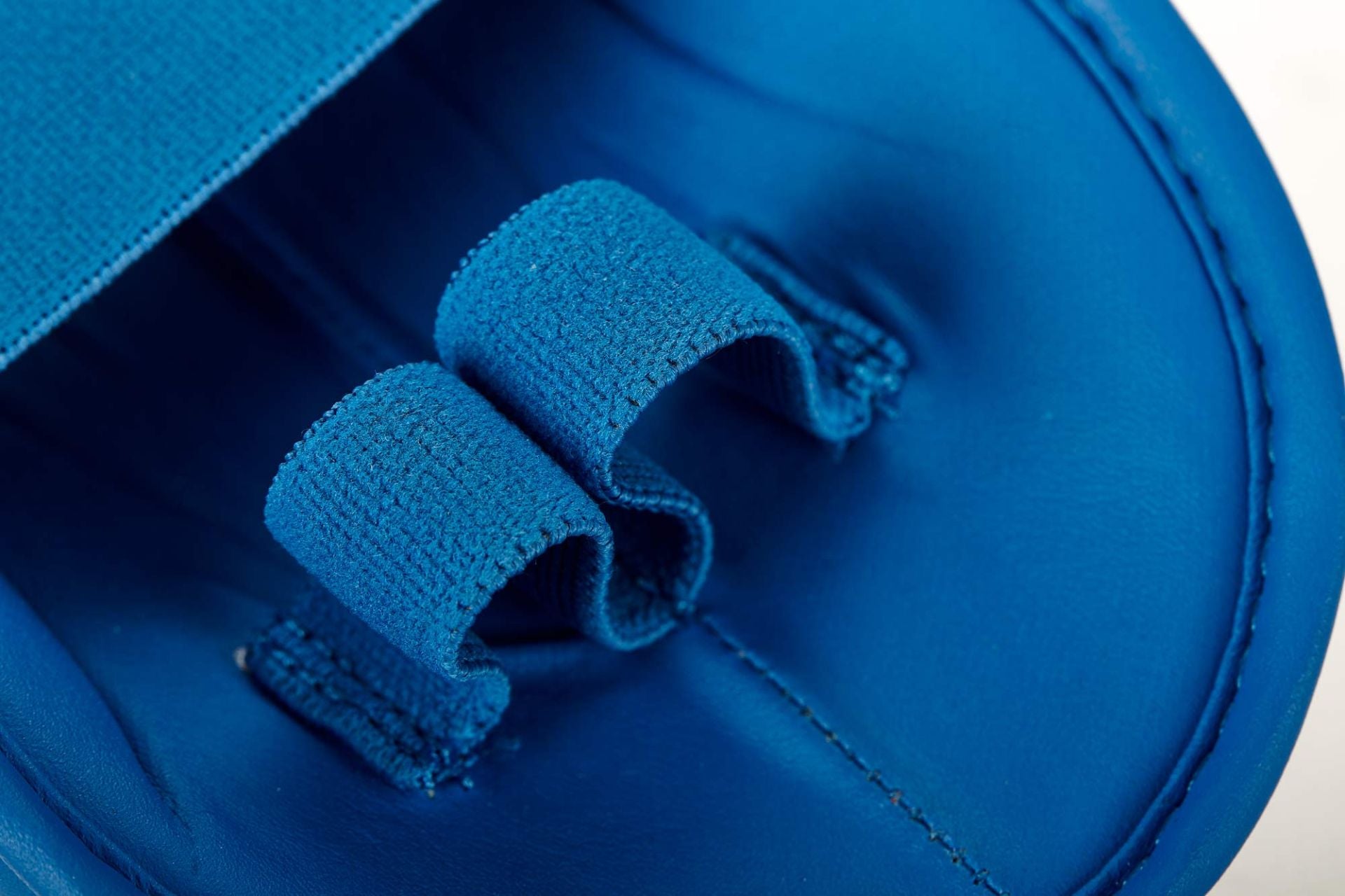 Adidas WKF-approved instep guards, blue