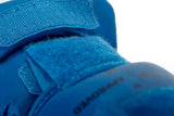 Adidas WKF-approved instep guards, blue