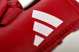 Adidas WKF-approved instep guards, red