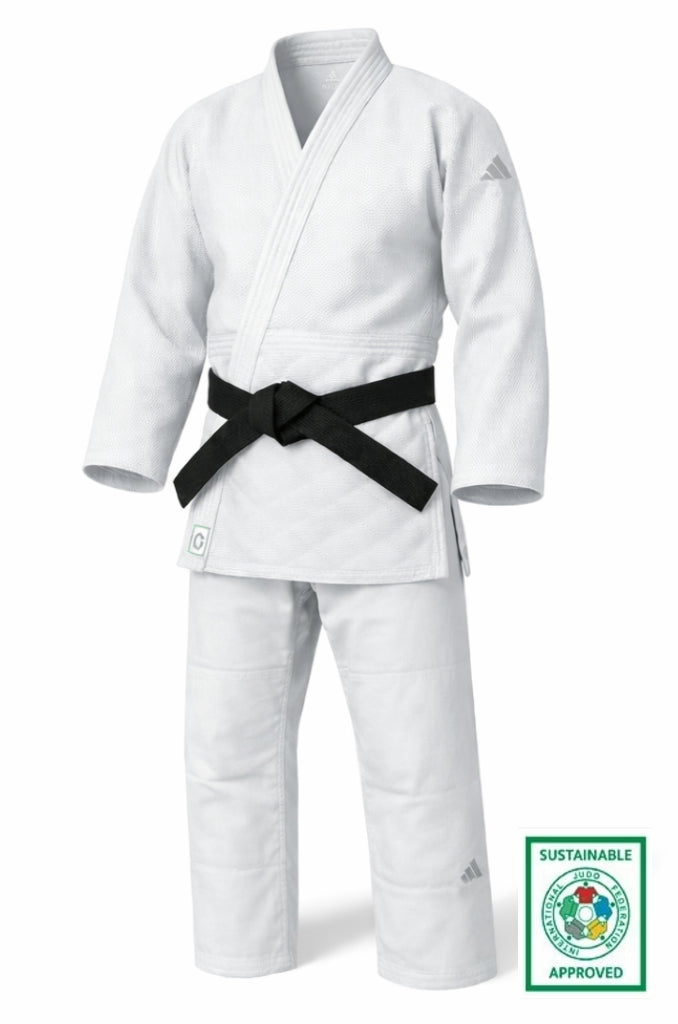 Adidas JU Kimono Champion III IJF Regular Fit 750 g mit Logo, weiß