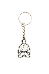 Katsudo Double-Sided Metal Pendant Judo, Blue and White