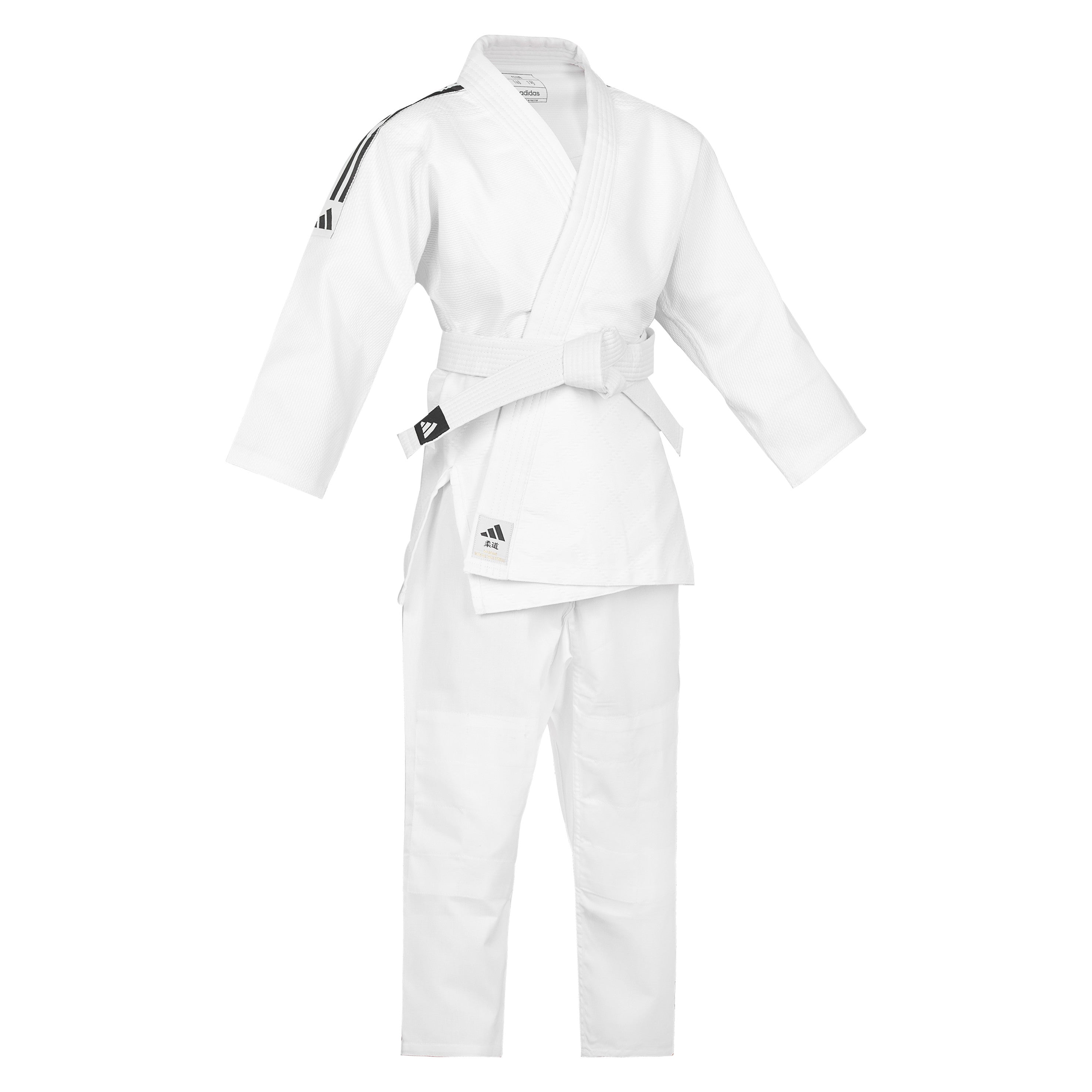 Adidas JU κιμονό με μαύρες ρίγες Club 350g, λευκό