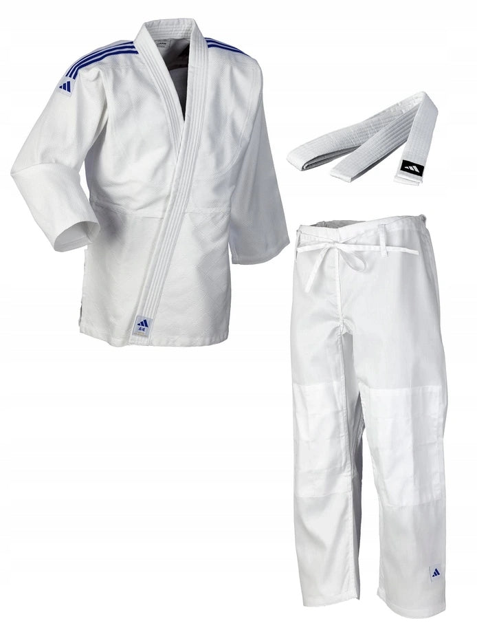 Adidas JU Kimono with Blue Stripes Club 350 g, White
