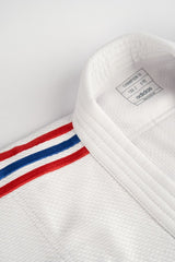 Adidas JU kimono s reprezentačnými pásmi IJF Champion III Slim fit , biele