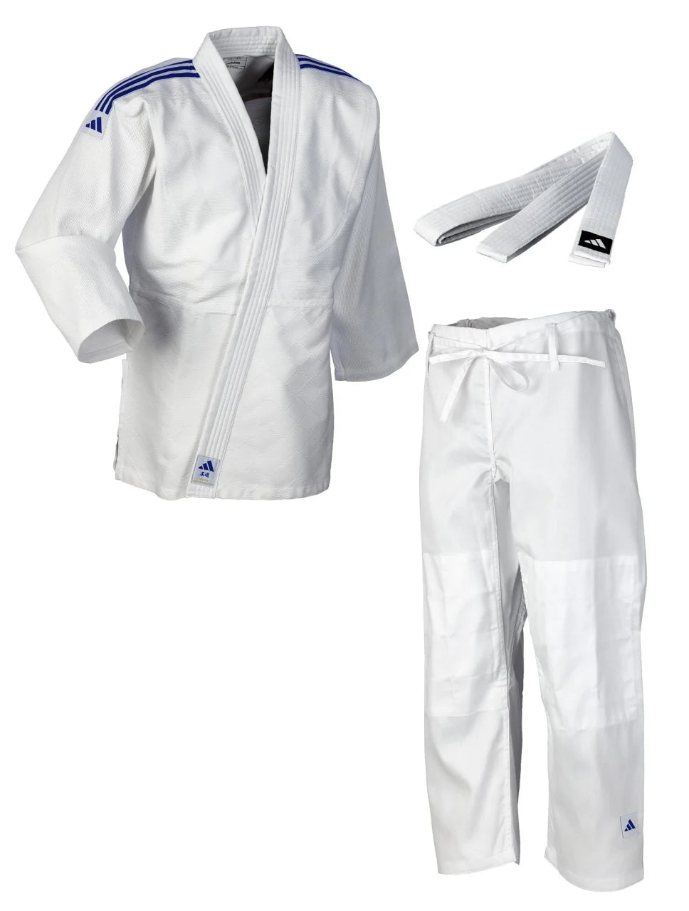 Adidas JU κιμονό με μαύρες ρίγες Club 350g, λευκό