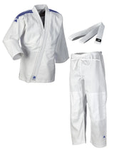 Adidas kimono da judo con striscie nere Club 350g, bianco