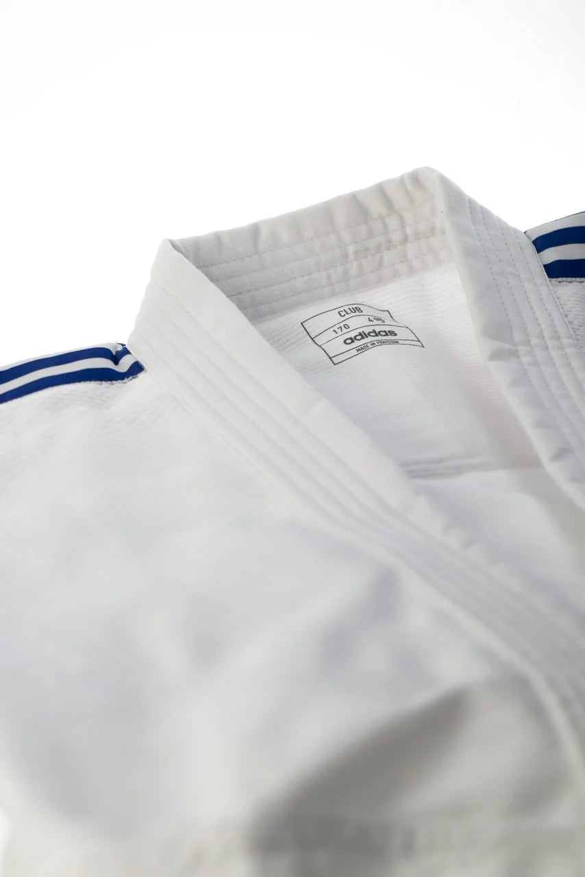 Adidas JU κιμονό με μαύρες ρίγες Club 350g, λευκό