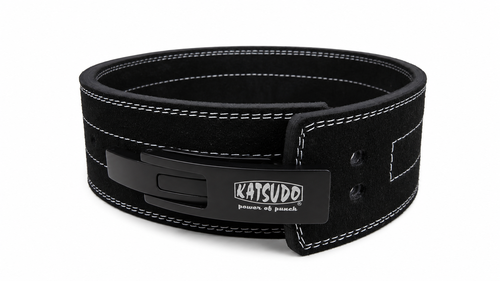 Cintura da powerlifting Katsudo BrutalBane con fibbia a leva, nera