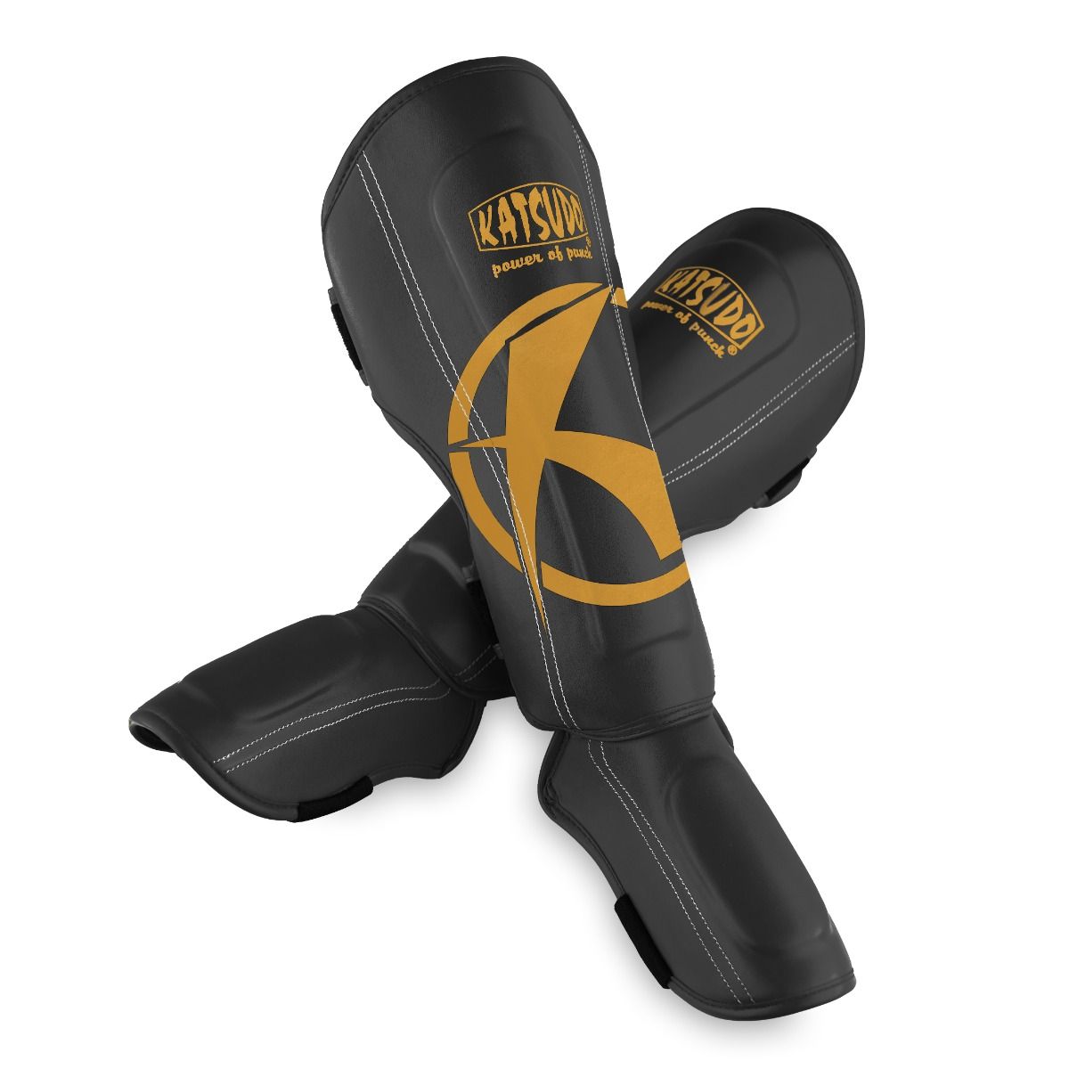 Katsudo Shin and Instep Guards Fort II, Black and Gold