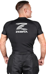 Zebra Performance Short Sleeve Rash Guard, Black