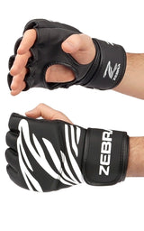 Zebra MMA Gloves, Black