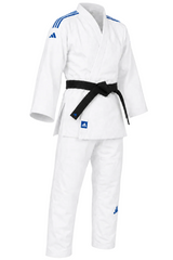 Adidas JU κιμονό με μπλε ρίγες Club 350 g, λευκό