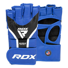 RDX Grappling Gloves Aura plus T-17, Blue-Black