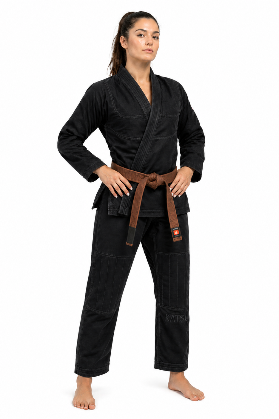 Kimono da Jiu Jitsu donna Katsudo Yori 550g, nero